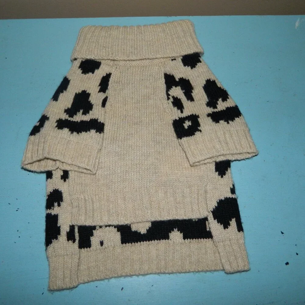 Mark & Graham Leopard Print Knit Dog Sweater 